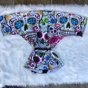 Skull Graveyard Kimono Robe - Sugar Skull - Small